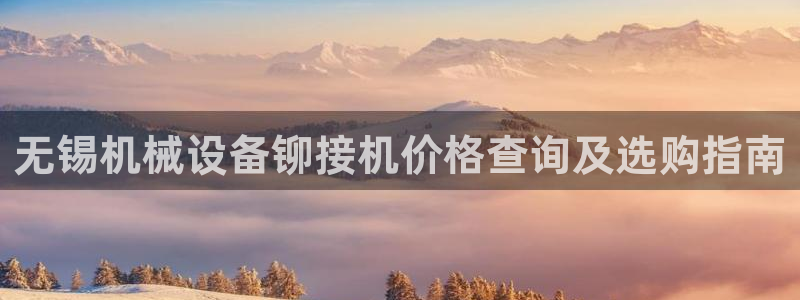 杏盛平台登录：无锡机械设备铆接机价格查询及选购指南