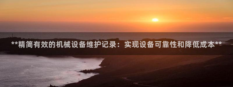 杏盛代理：**精简有效的机械设备维护记录：实现设备可靠性和降低成本**